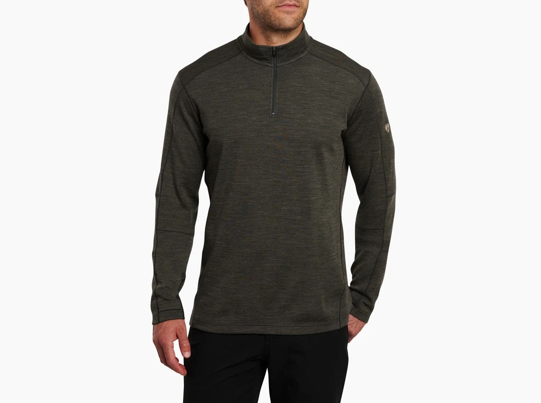 Black - Kuhl Men's Interceptr Pro 1/4 Zip Pullover devant - UNRAVEL PROJECT  Sweatshirt mit rundem Ausschnitt - FONJEP'S