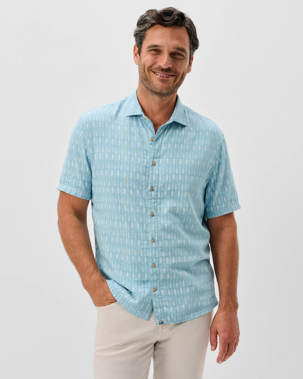 Johnnie-O Men's Beachley Surf Flannel Short Sleeve Button Down