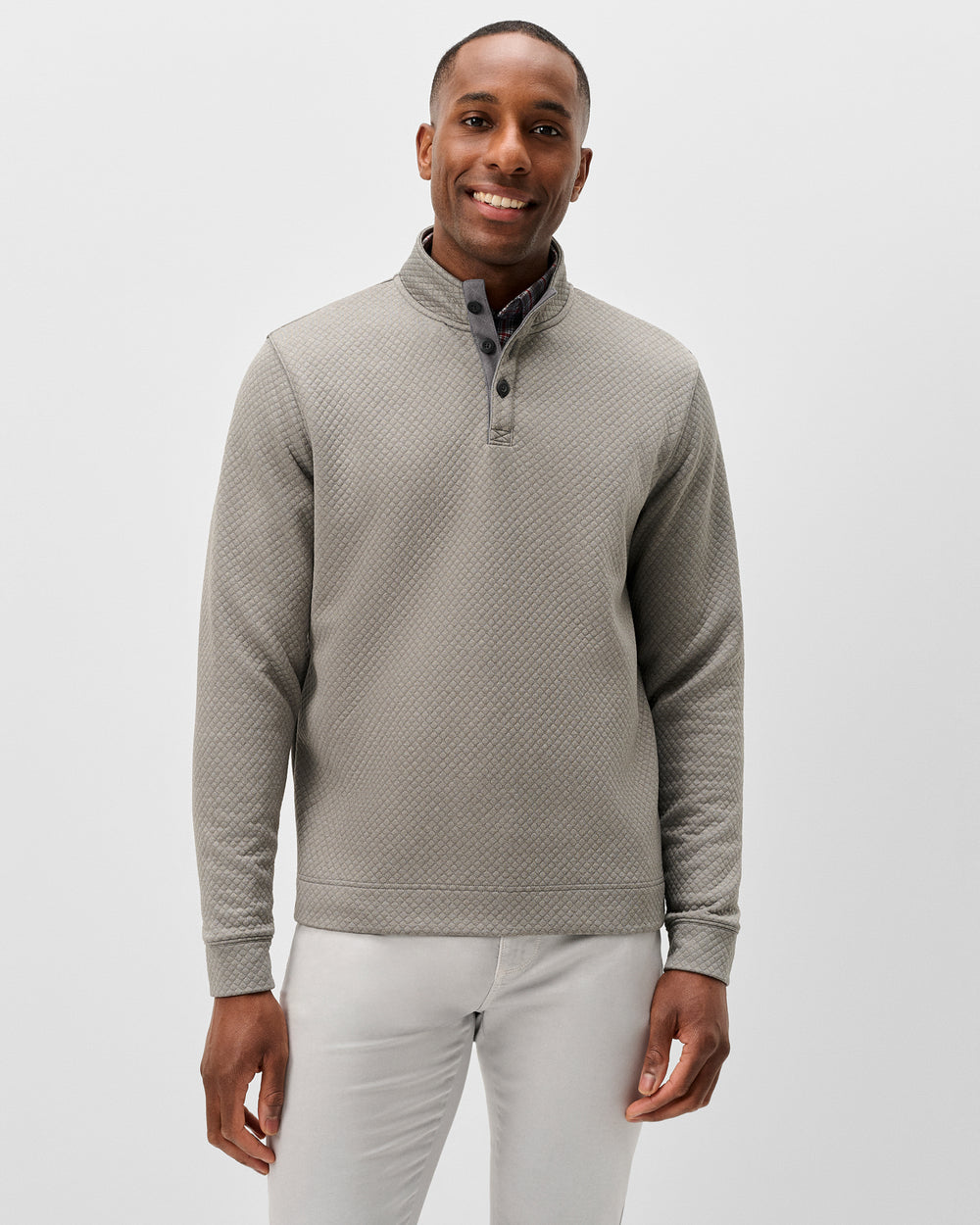 Rockwells Diamond-Quilted Henley Pullover