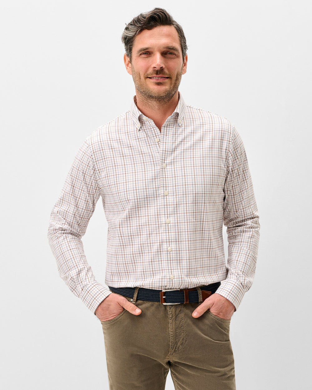 Johnnie-O Men's Sandlewood Pane Button Down Shirt