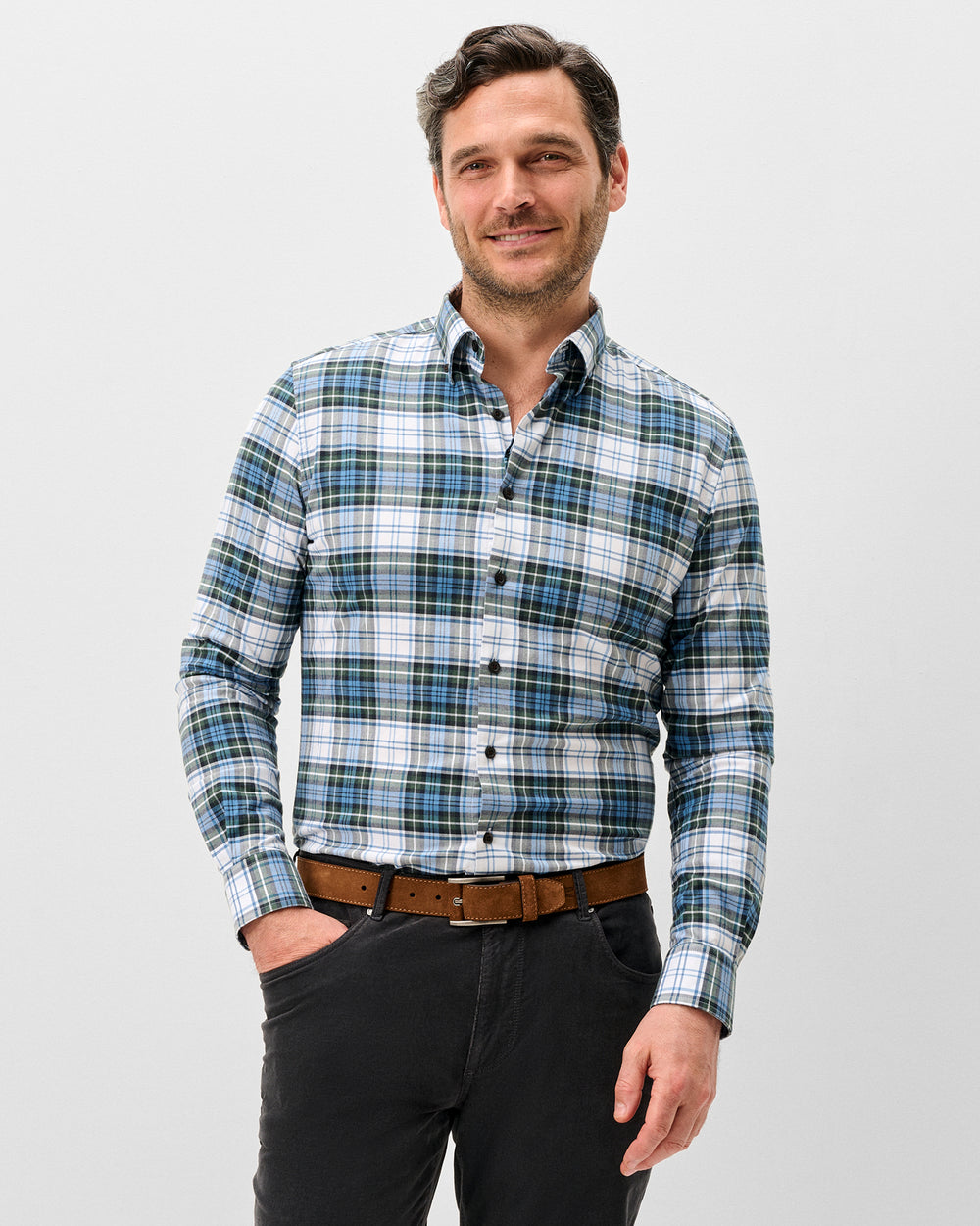 Johnnie-O Men's Performance Flannel Chimney Rock Button Down Shirt