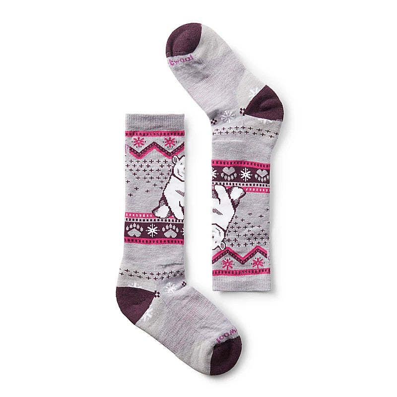 Smartwool Kids' Wintersport Full Cushion Polar Bear Pattern Over The Calf Socks